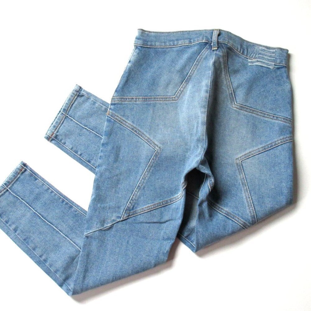 NWT Revice Venus Crops in Lightyear Wash Star Pieced Stretch Skinny Jeans 29